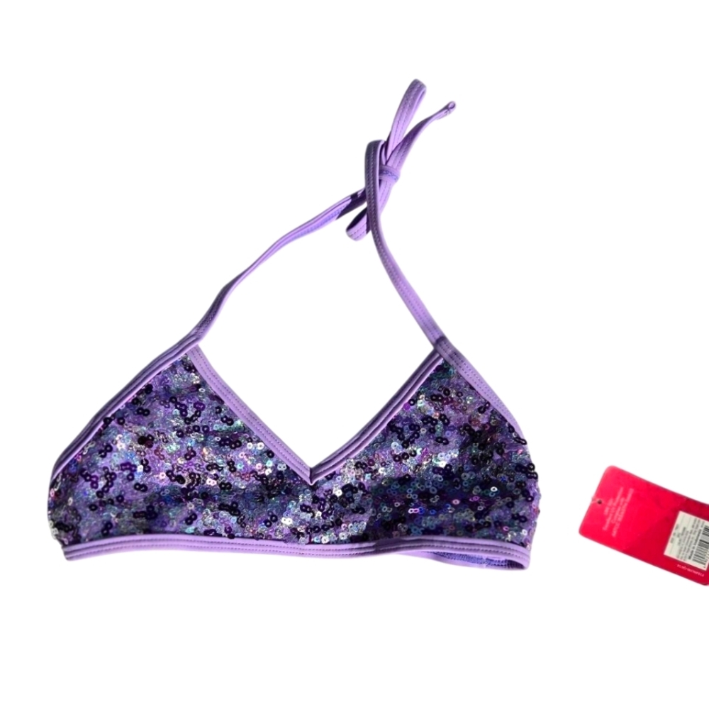 Purple sequin swimsuit top